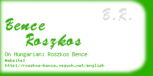 bence roszkos business card